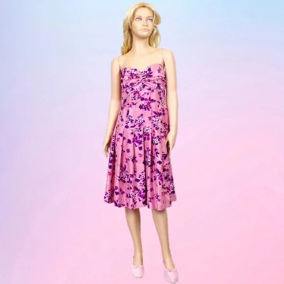Express | Dresses | Silk Express Size Multicolor Floral Strapless Fitflare  Partycocktail Dress | Poshmark